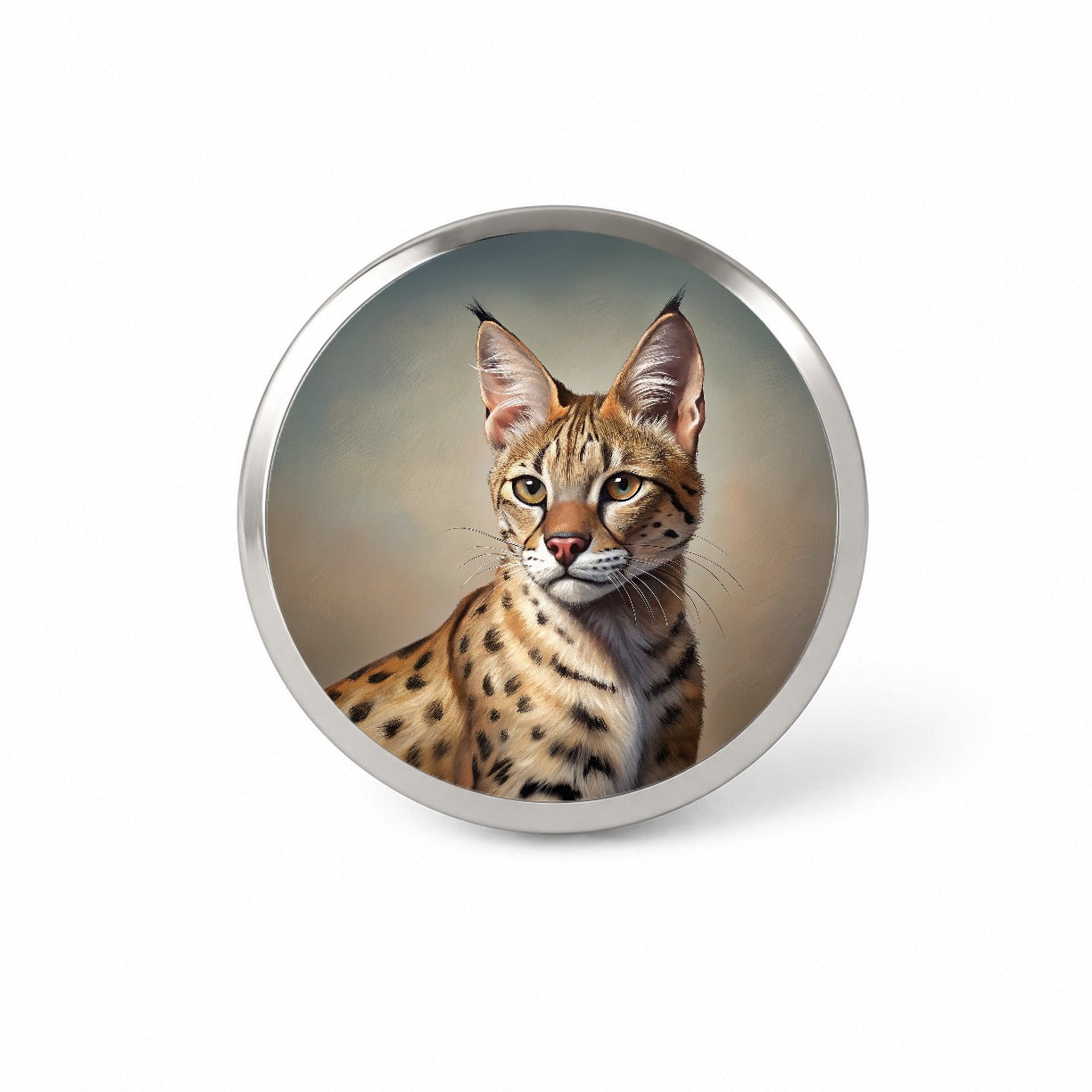 Savannah Cat Illustration Novelty Hat Backpack Lapel Pin