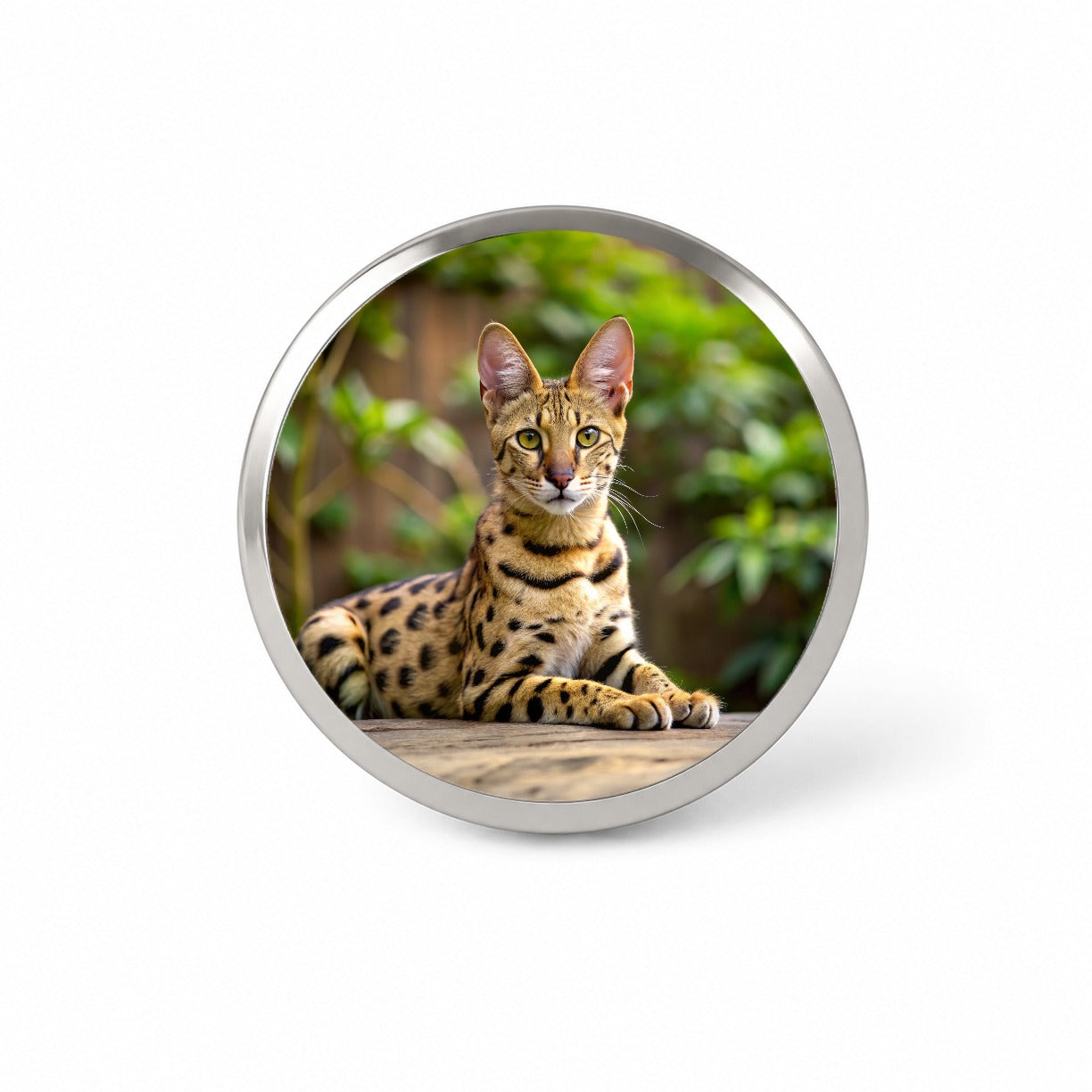 Savannah Cat Photo Novelty Hat Backpack Lapel Pin