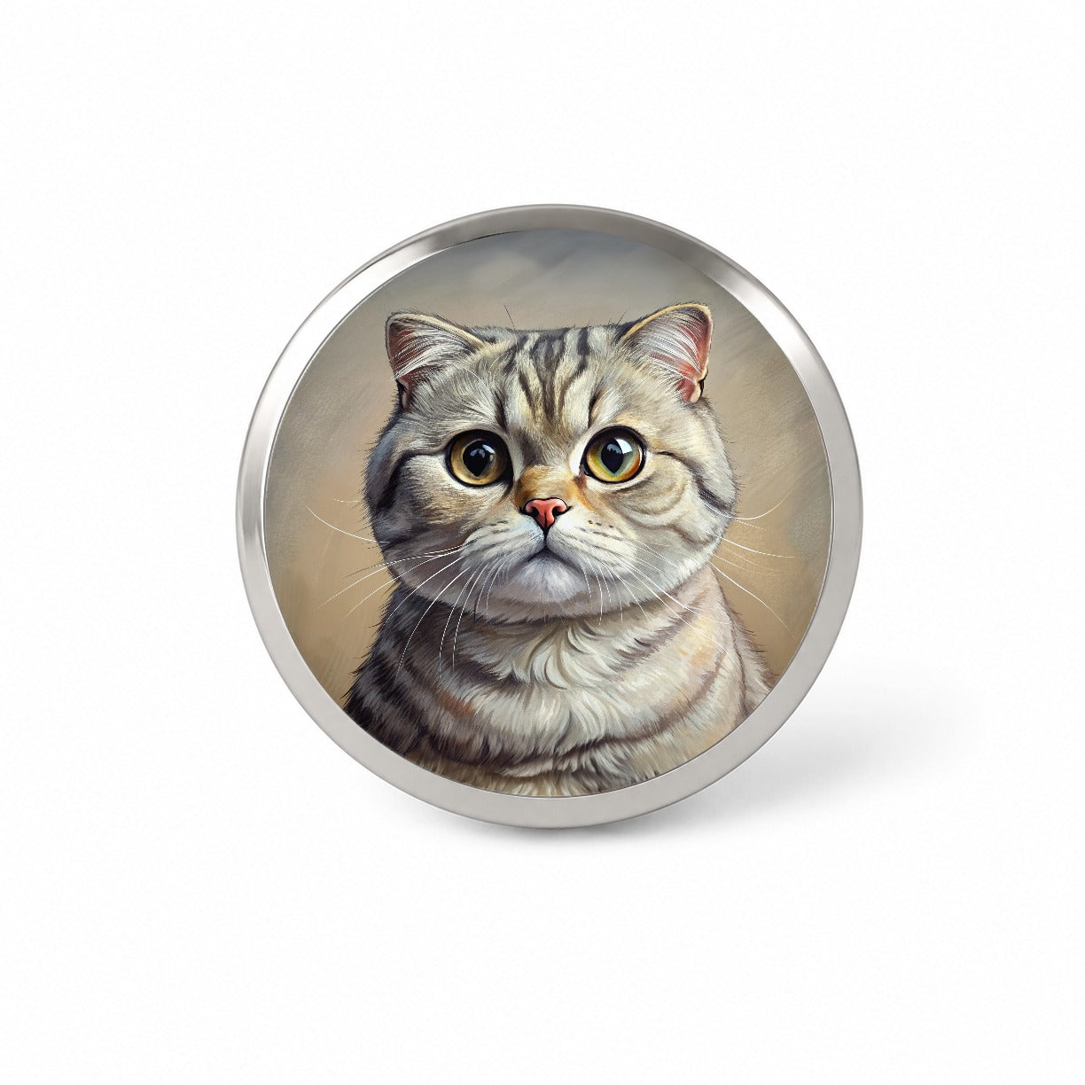 Scottish Fold Cat Illustration Novelty Hat Backpack Lapel Pin