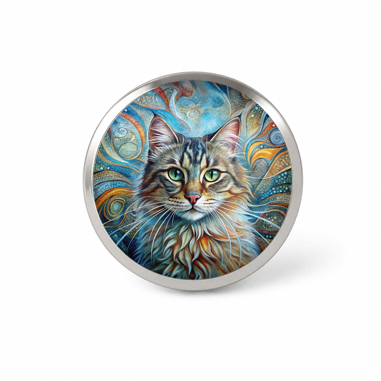 Siberian Cat Abstract Art Novelty Hat Backpack Lapel Pin
