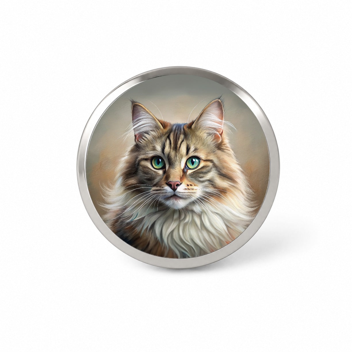 Siberian Cat Illustration Novelty Hat Backpack Lapel Pin