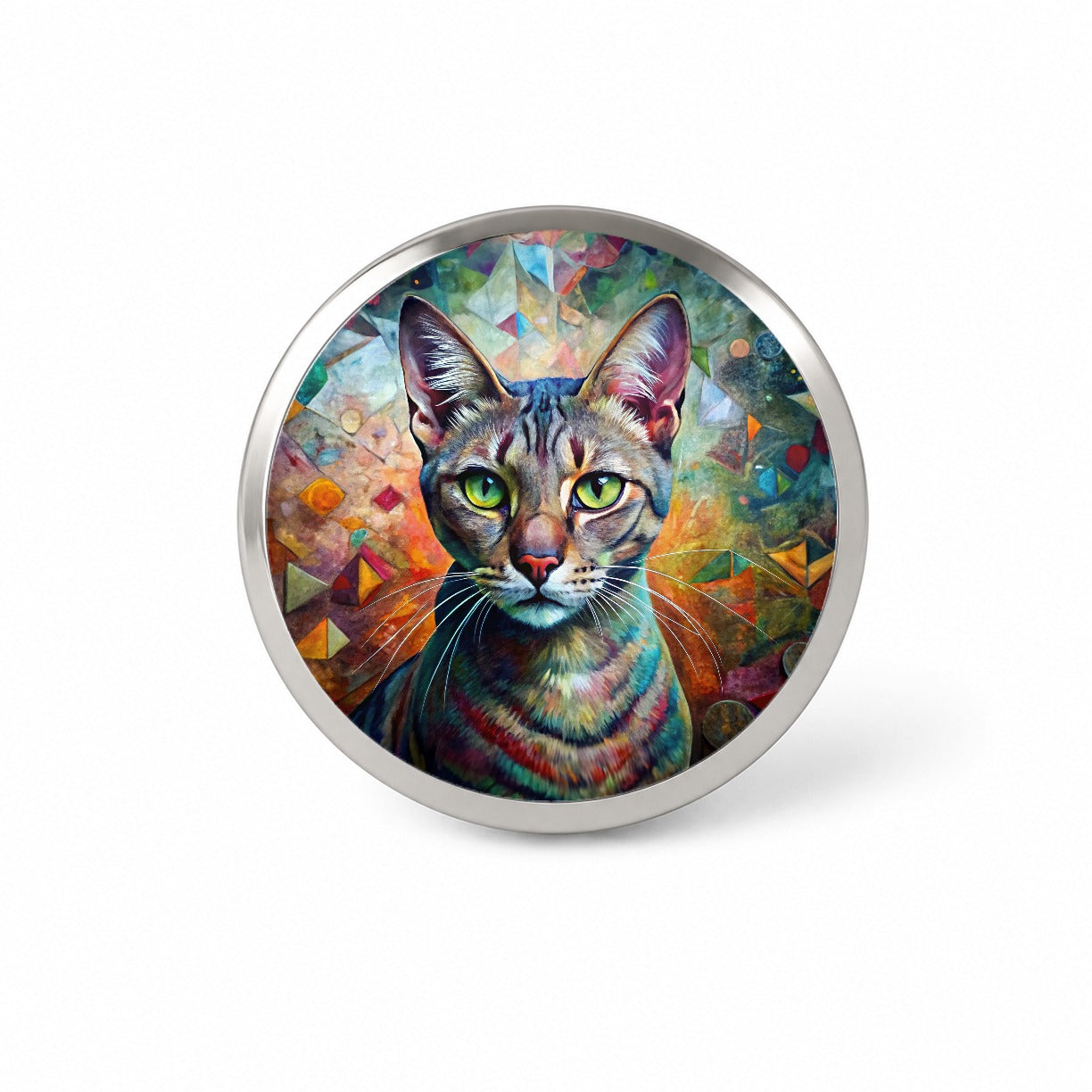Singapura Cat Abstract Art Novelty Hat Backpack Lapel Pin