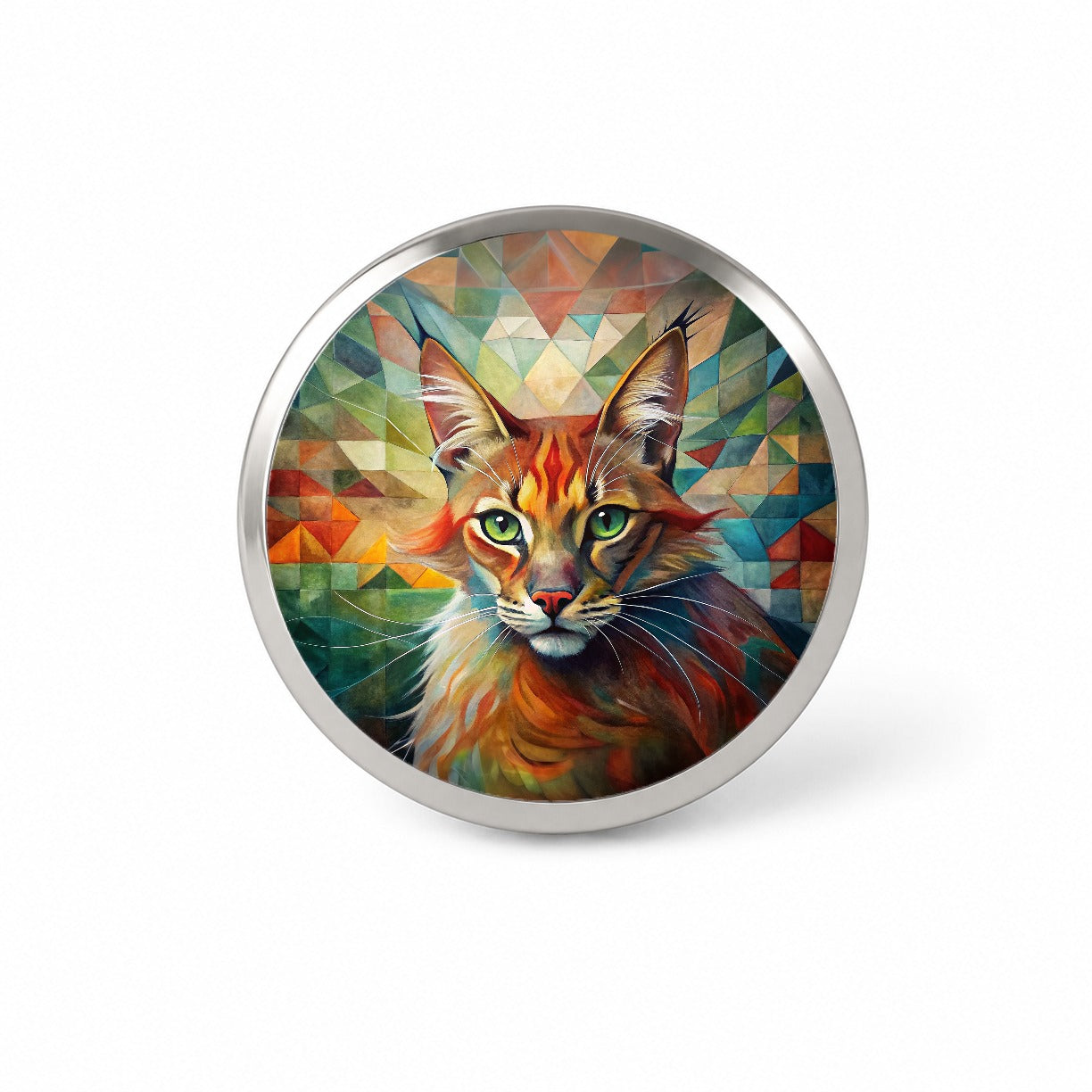 Somali Cat Abstract Art Novelty Hat Backpack Lapel Pin
