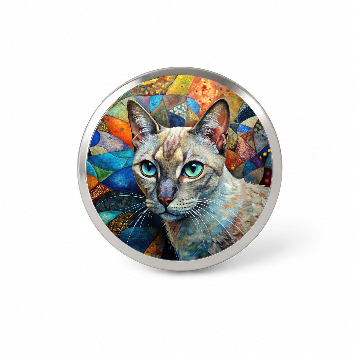 Tonkinese Cat Abstract Art Novelty Hat Backpack Lapel Pin