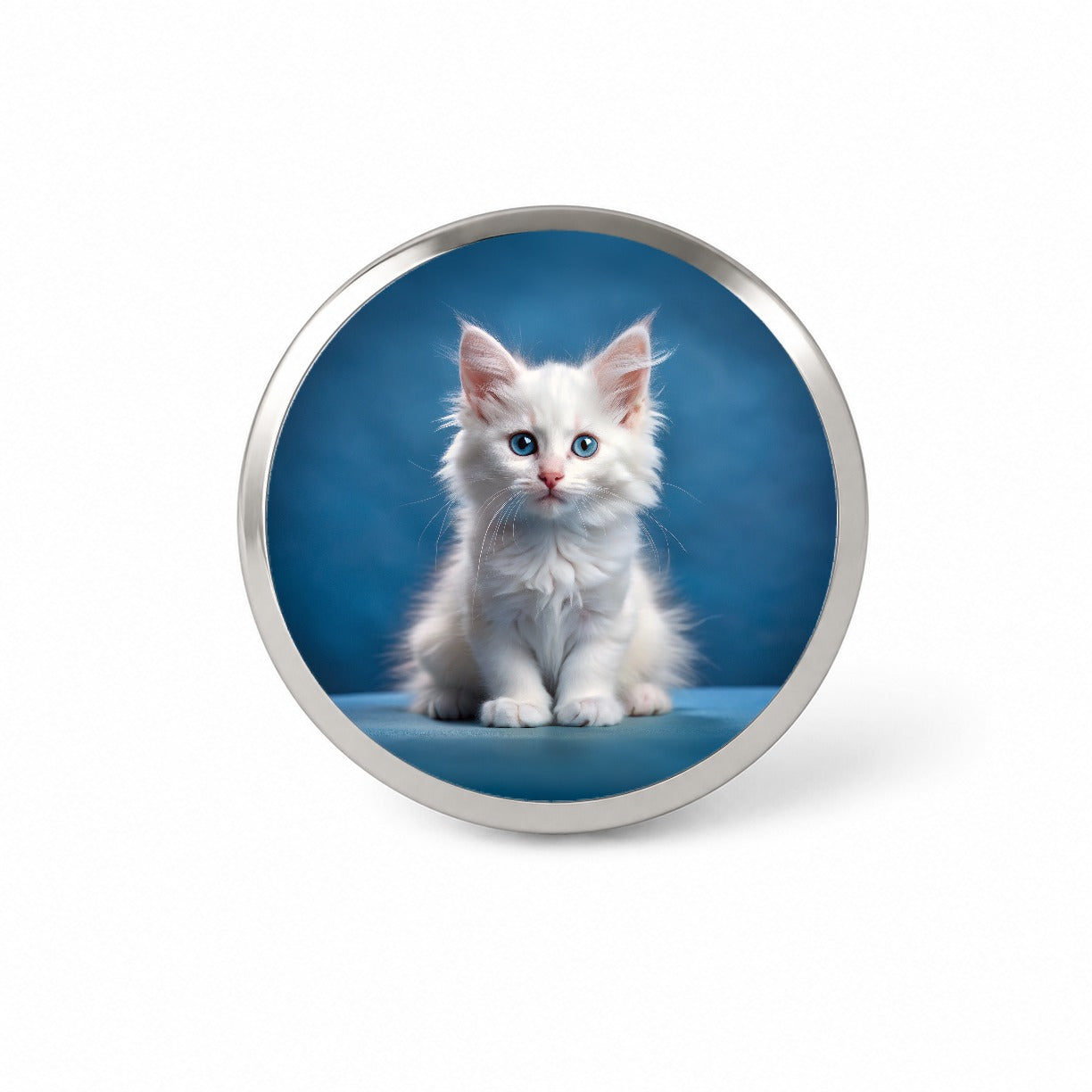 Turkish Angora Cat Kitten Photo Novelty Hat Backpack Lapel Pin