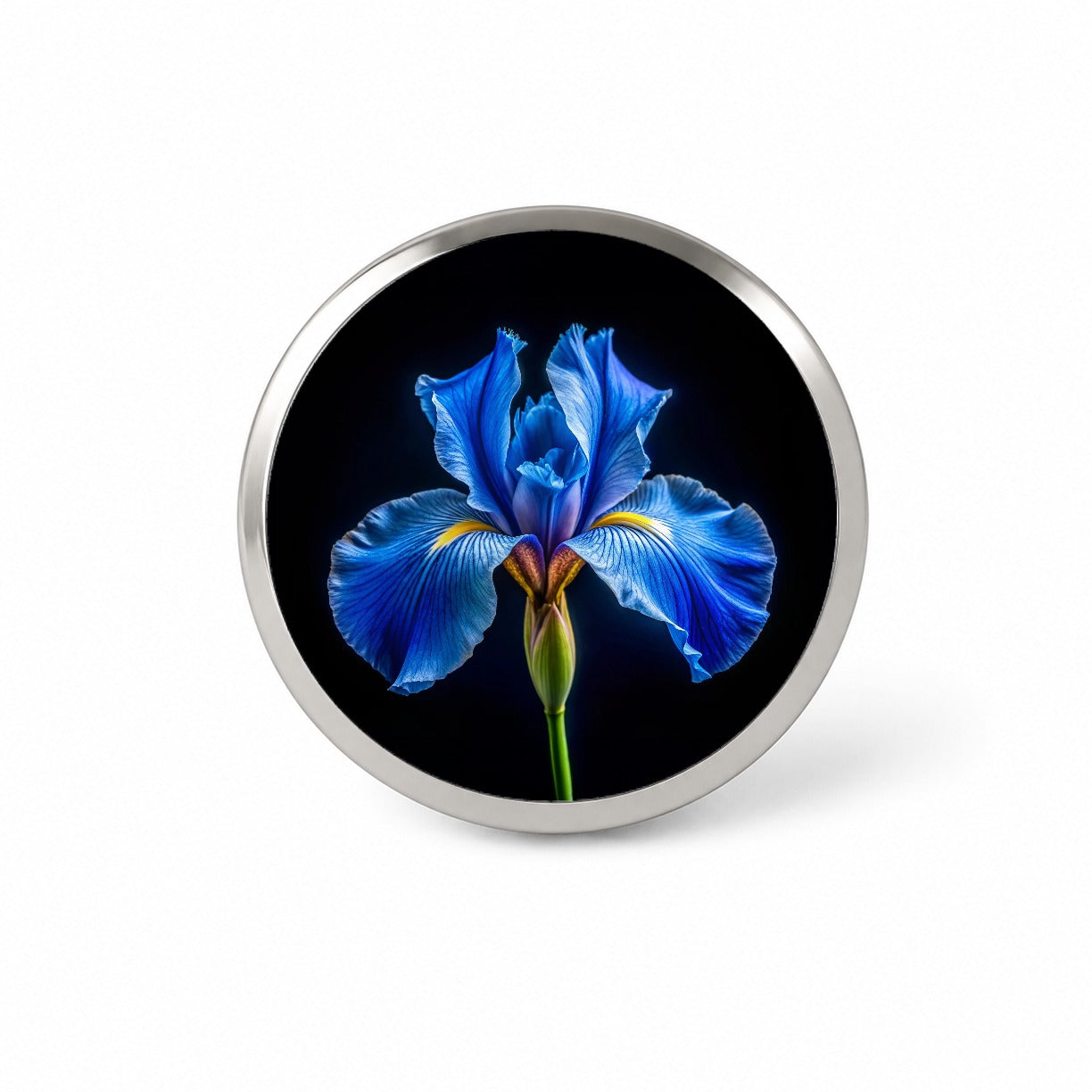 Blue Iris Flower Photo Novelty Hat Backpack Lapel Pin