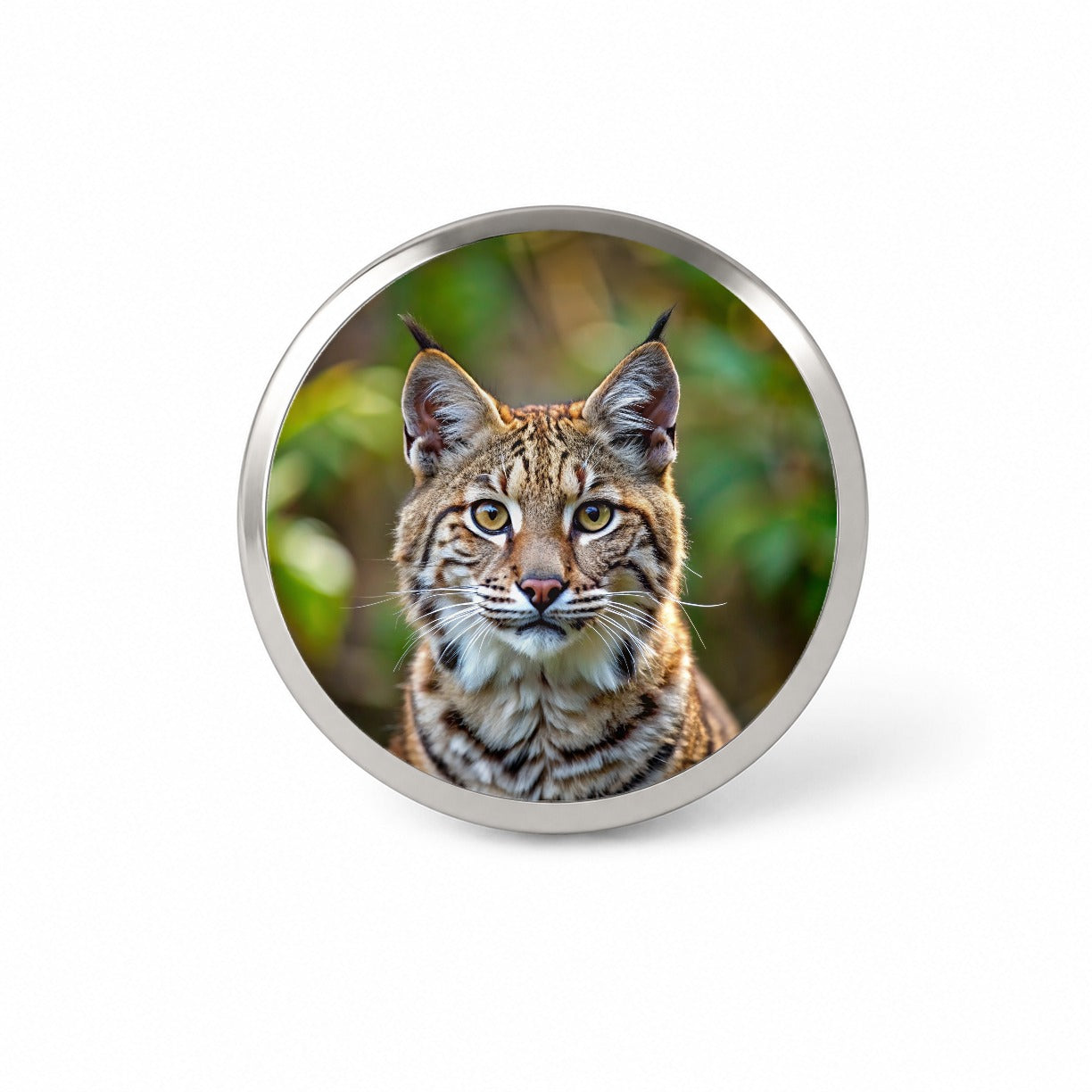 Bobcat Face Photo Novelty Hat Backpack Lapel Pin