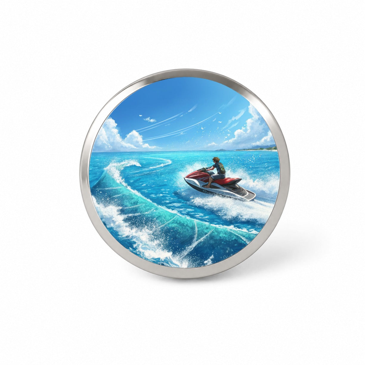 Jet Ski Skiing On Vacation Novelty Hat Backpack Lapel Pin