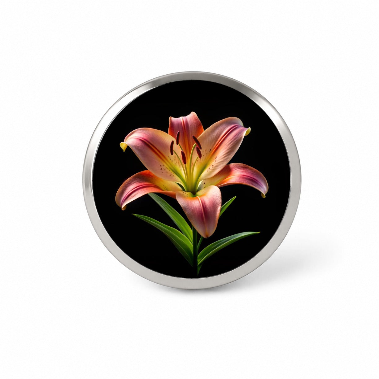 Lily Flower Photo Novelty Hat Backpack Lapel Pin
