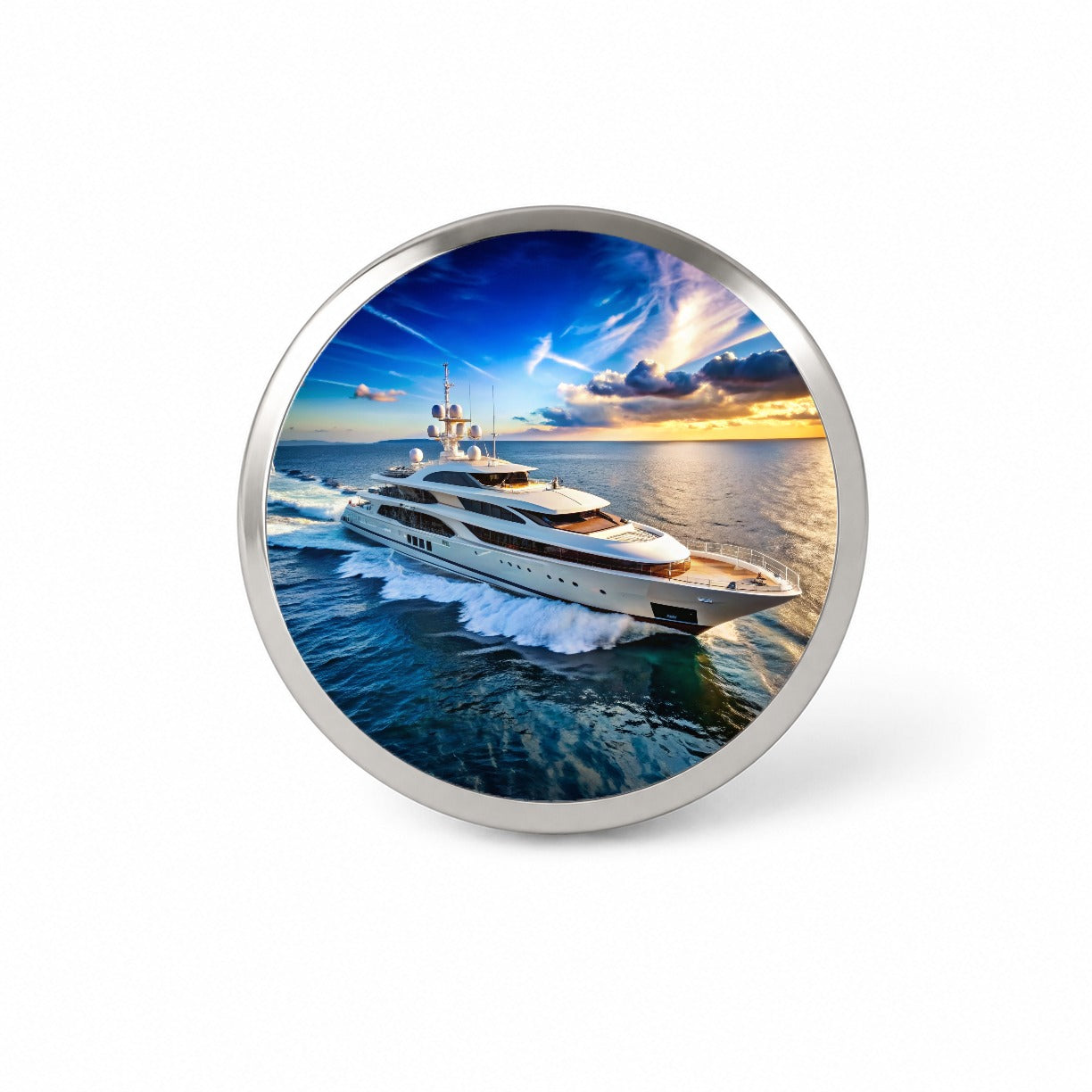 Luxury Yacht Ship At Sea Novelty Hat Backpack Lapel Pin