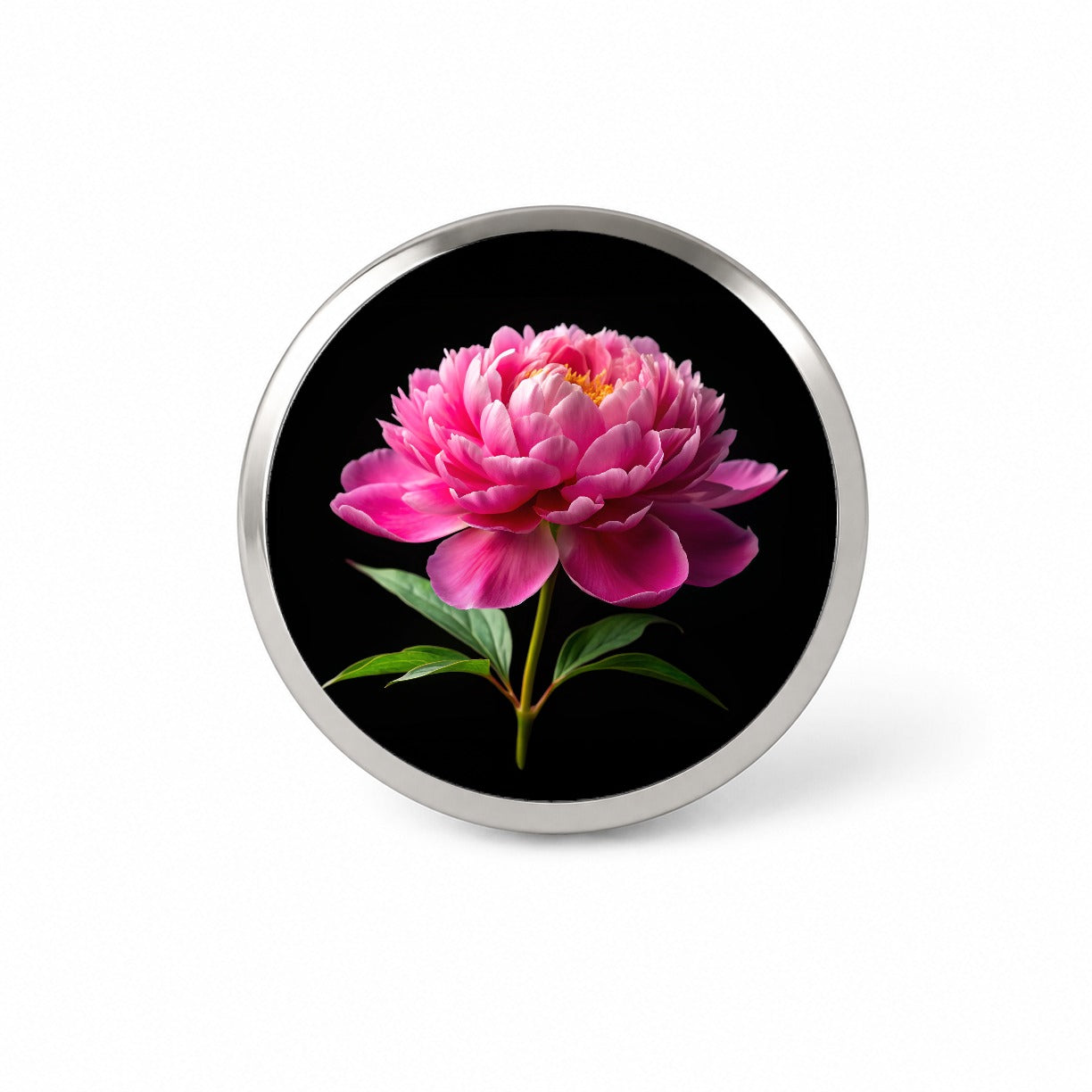 Peony Flower Photo Novelty Hat Backpack Lapel Pin