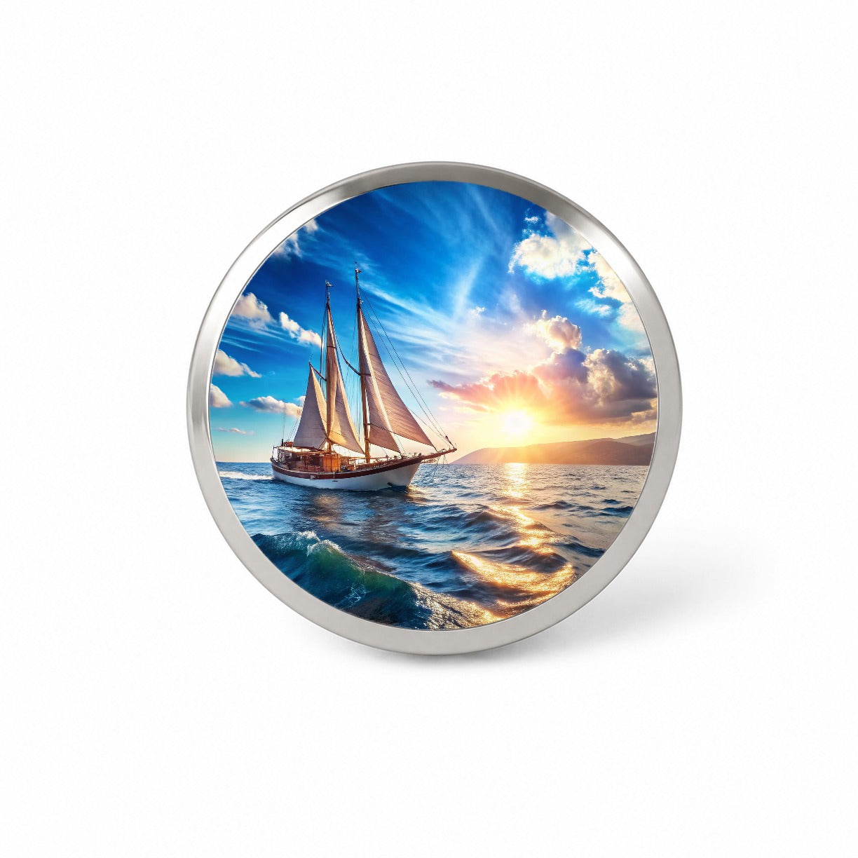 Sailboat On The Ocean Novelty Hat Backpack Lapel Pin