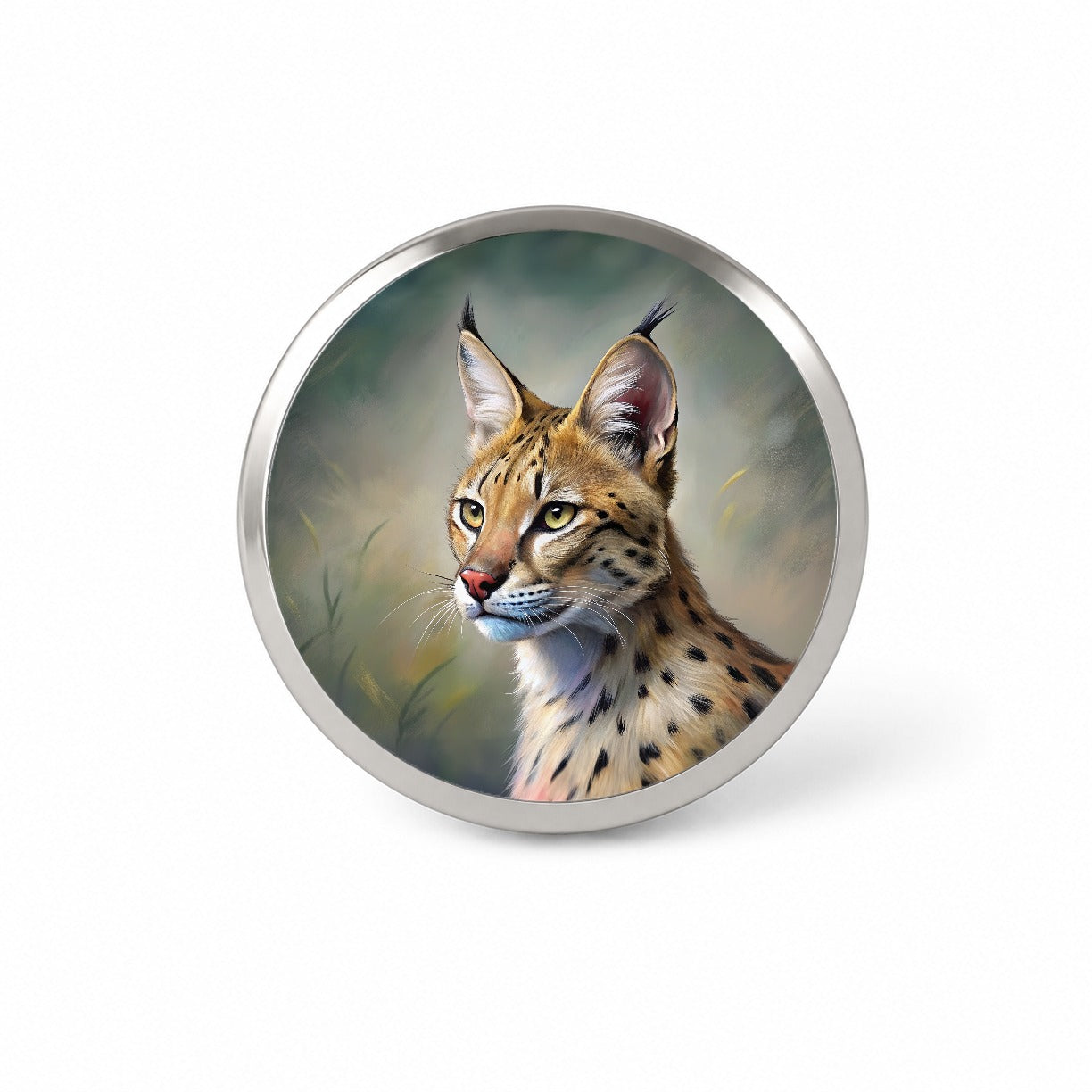 Serval Wild Cat Illustration Novelty Hat Backpack Lapel Pin
