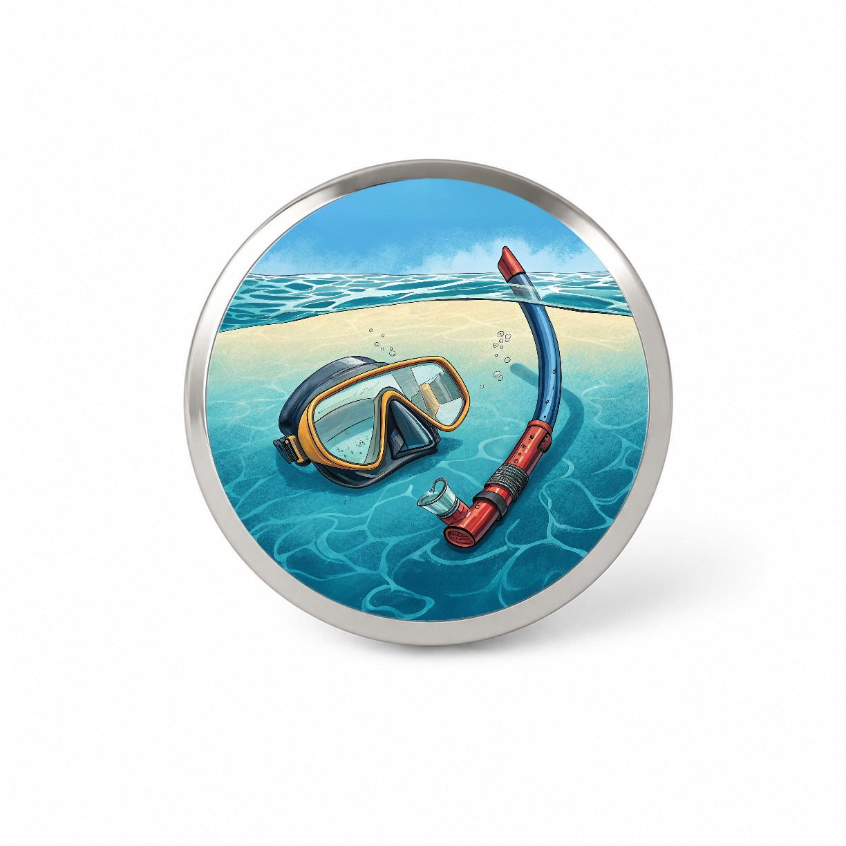 Snorkel And Mask on Beach Novelty Hat Backpack Lapel Pin