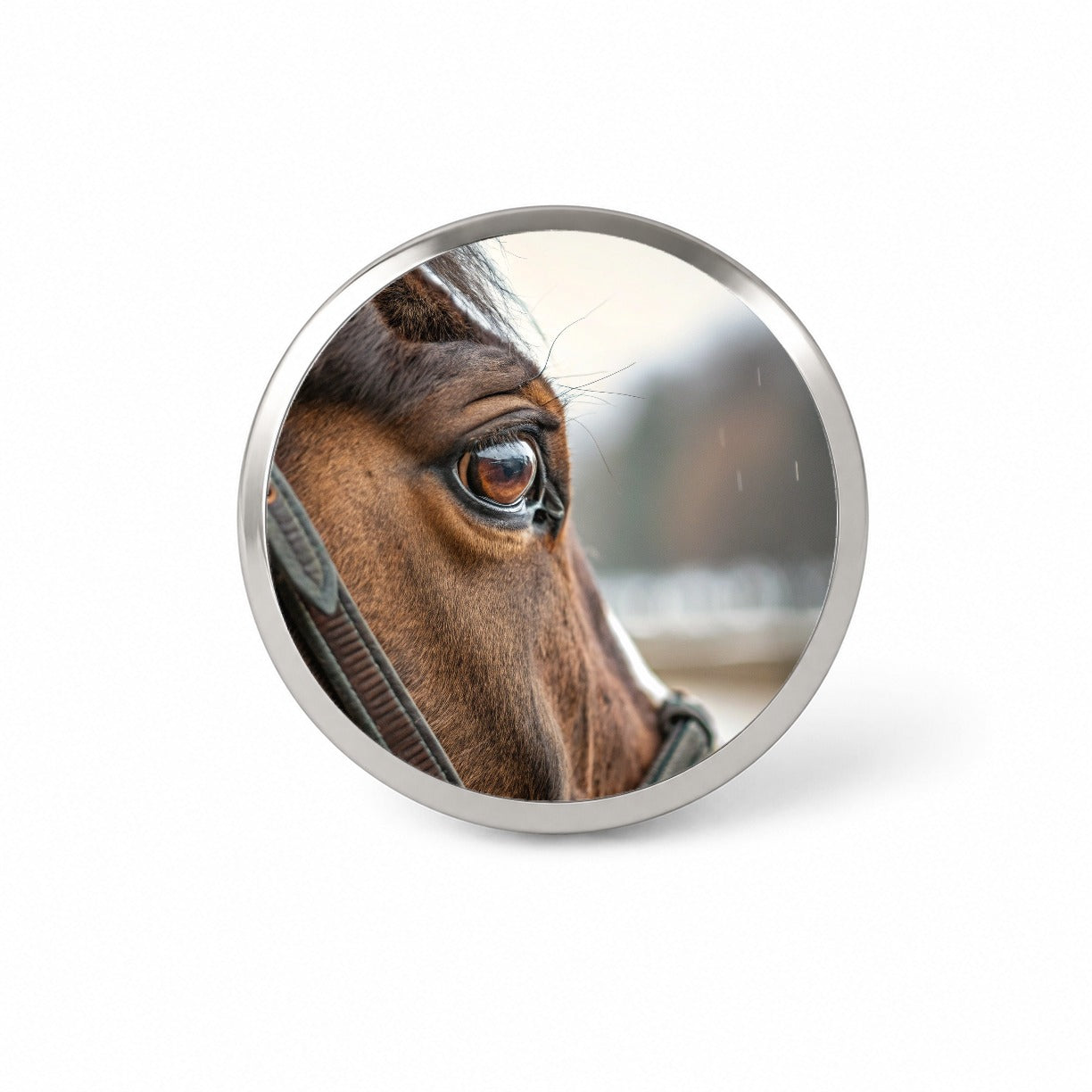 Brown Horse Eye Close Up Novelty Hat Backpack Lapel Pin