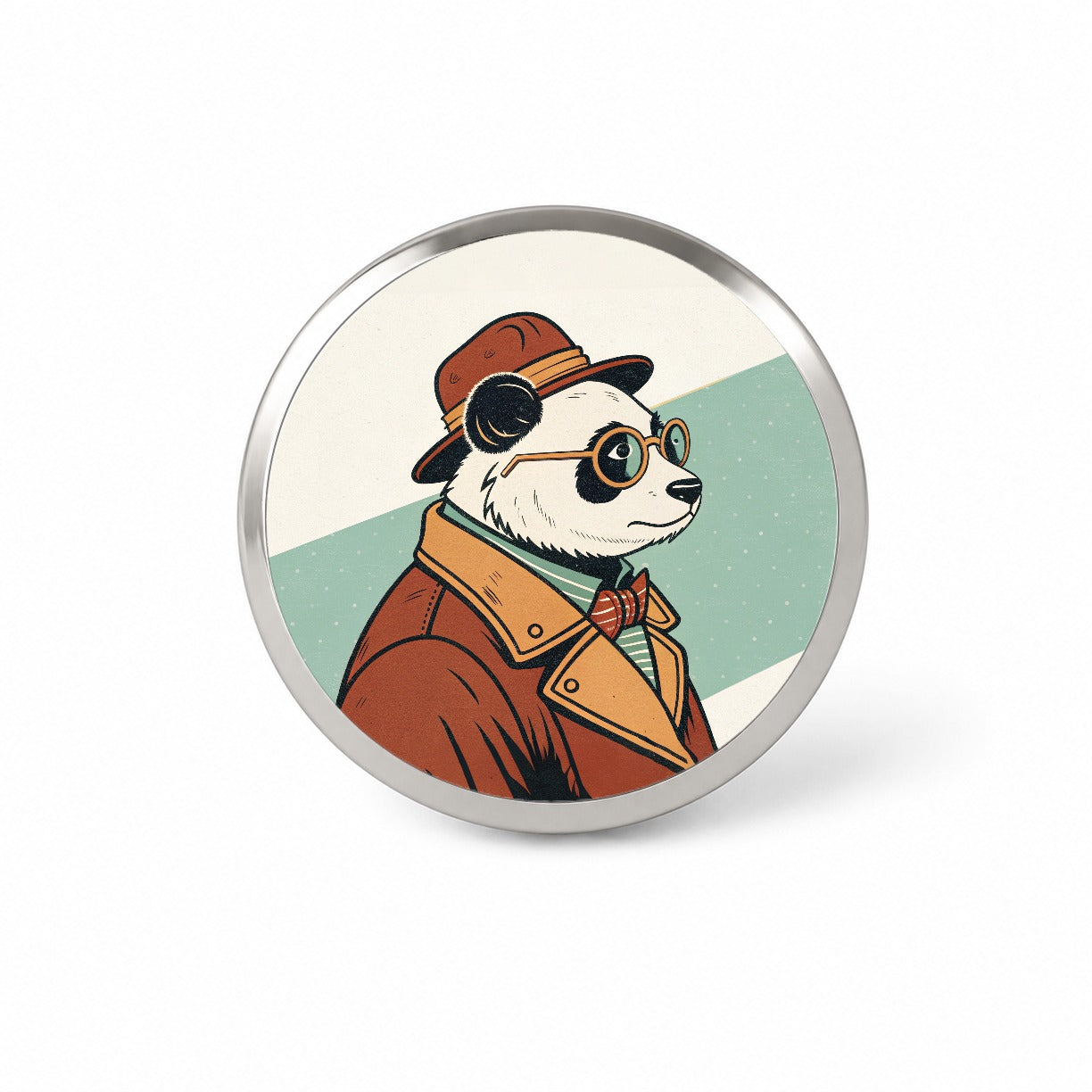 Cool Panda Wearing Glasses Retro Novelty Hat Backpack Lapel Pin