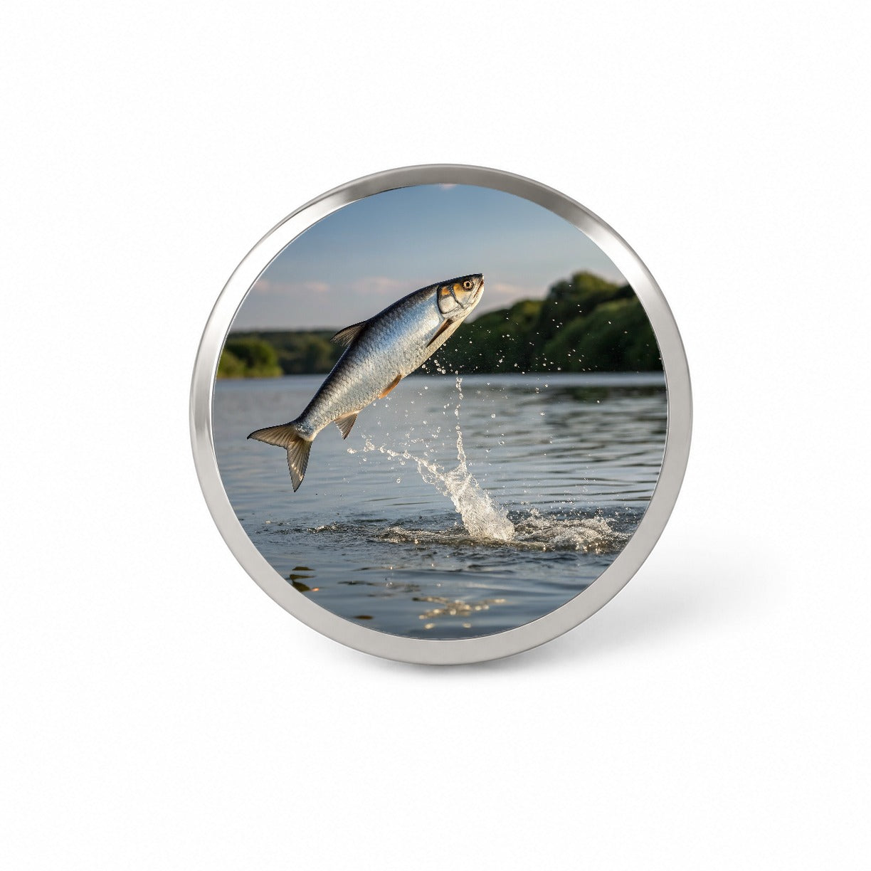 Shad Fish Jumping Fishing Novelty Hat Backpack Lapel Pin
