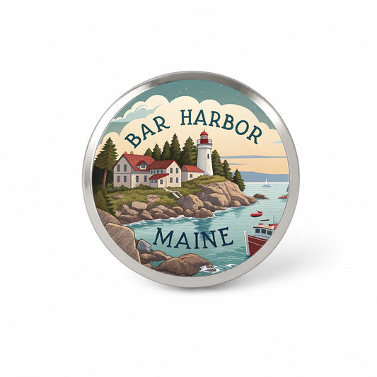Bar Harbor, Maine ME Travel City State Stamp Novelty Hat Backpack Lapel Pin