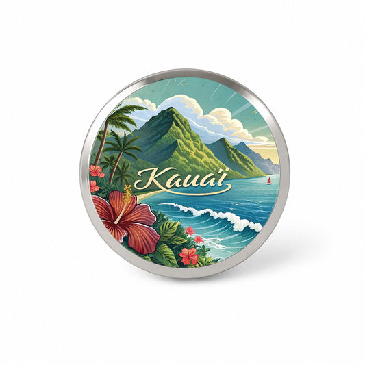 Kaua'i, Hawaii HI Travel City State Stamp Novelty Hat Backpack Lapel Pin