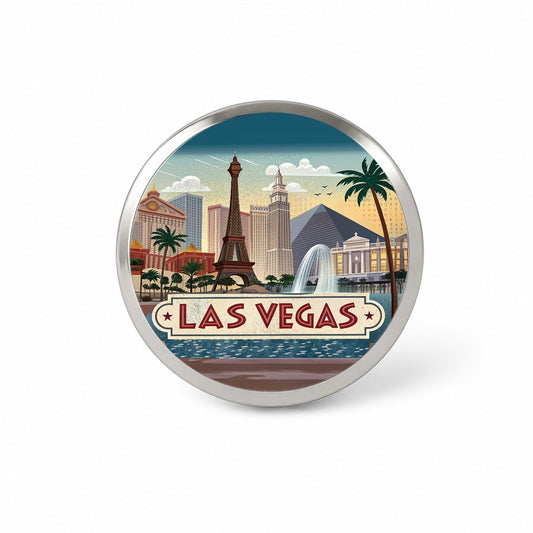 Las Vegas, Nevada NV Travel City State Stamp Novelty Hat Backpack Lapel Pin