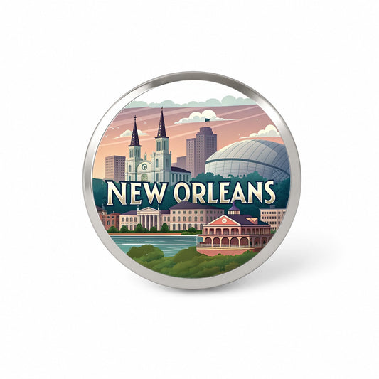 New Orleans, Louisiana LA Travel City State Stamp Novelty Hat Backpack Lapel Pin