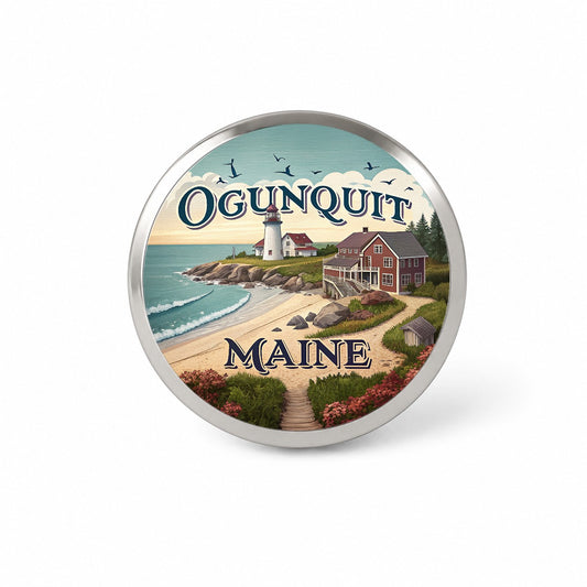 Ogunquit, Maine ME Travel City State Stamp Novelty Hat Backpack Lapel Pin