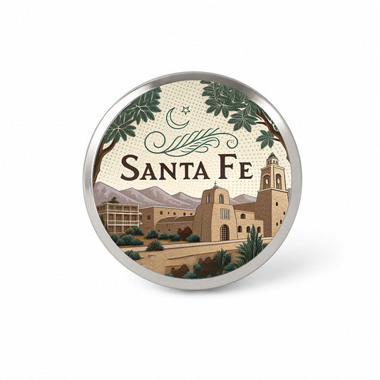 Santa Fe, New Mexico NM Travel City State Stamp Novelty Hat Backpack Lapel Pin