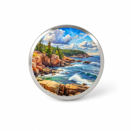 Acadia National Park Maine Watercolor Style Novelty Hat Backpack Lapel Pin