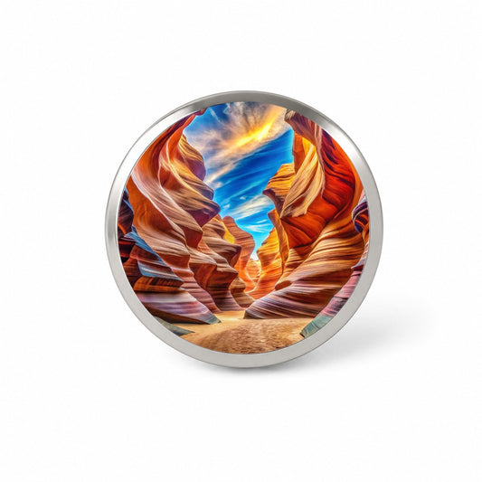 Antelope Canyon Arizona Watercolor Style Novelty Hat Backpack Lapel Pin