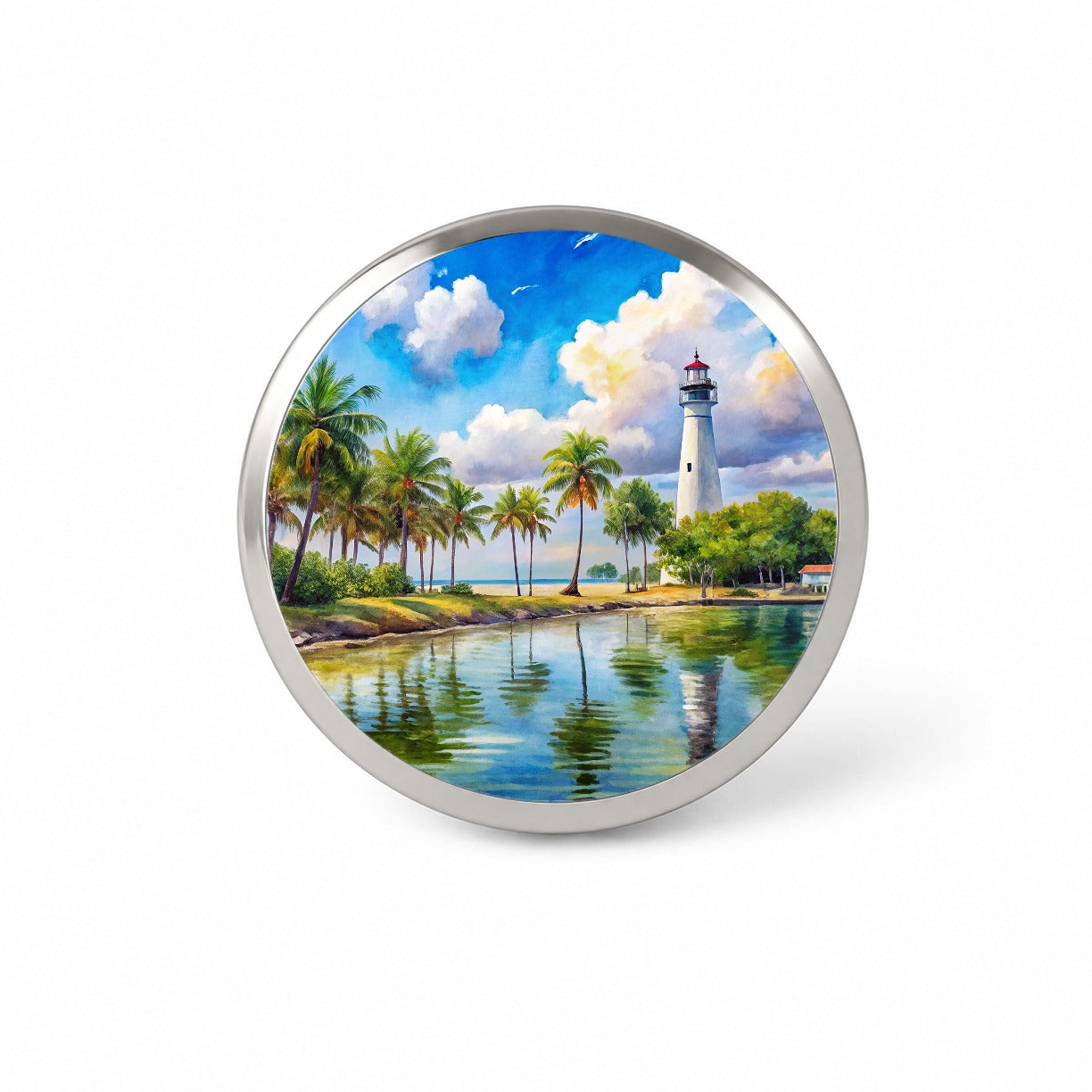 Biscayne National Park Florida Watercolor Style Novelty Hat Backpack Lapel Pin