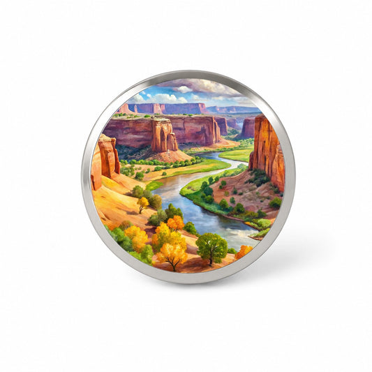 Canyon de Chelly National Monument Arizona Watercolor Style Novelty Hat Backpack Lapel Pin