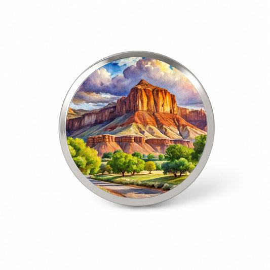 Capitol Reef National Park Utah Watercolor Style Novelty Hat Backpack Lapel Pin