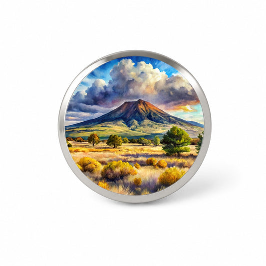 Capulin Volcano National Monument New Mexico Watercolor Style Novelty Hat Backpack Lapel Pin