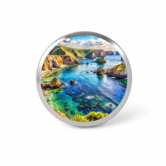 Channel Islands National Park California Watercolor Style Novelty Hat Backpack Lapel Pin