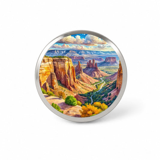 Colorado National Monument Colorado Watercolor Style Novelty Hat Backpack Lapel Pin
