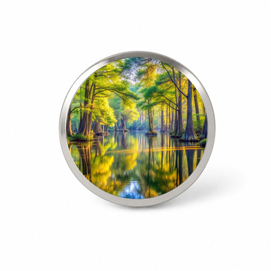 Congaree National Park South Carolina Watercolor Style Novelty Hat Backpack Lapel Pin
