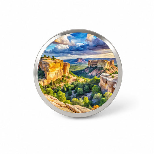 El Malpais National Monument New Mexico Watercolor Style Novelty Hat Backpack Lapel Pin