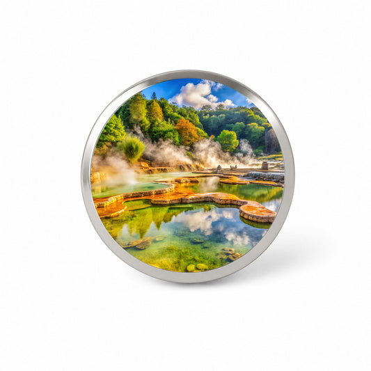 Hot Springs National Park Arkansas Watercolor Style Novelty Hat Backpack Lapel Pin
