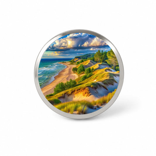 Indiana Dunes National Park Indiana Watercolor Style Novelty Hat Backpack Lapel Pin
