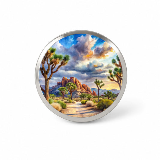 Joshua Tree National Park California Watercolor Style Novelty Hat Backpack Lapel Pin