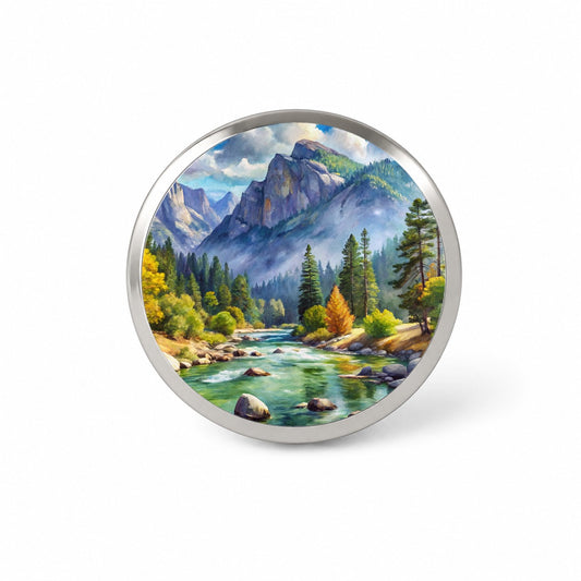 Kings Canyon National Park California Watercolor Style Novelty Hat Backpack Lapel Pin
