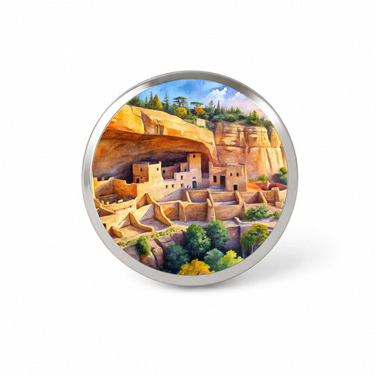 Mesa Verde National Park Colorado Watercolor Style Novelty Hat Backpack Lapel Pin
