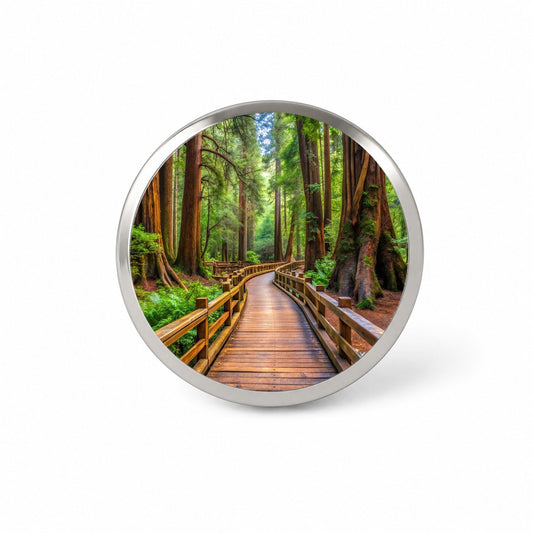 Muir Woods National Monument California Watercolor Style Novelty Hat Backpack Lapel Pin