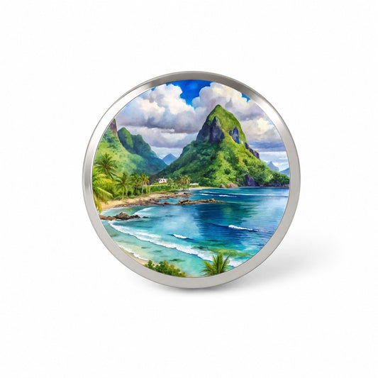 National Park of American Samoa Watercolor Style Novelty Hat Backpack Lapel Pin