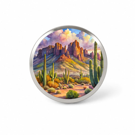 Organ Pipe Cactus National Monument Arizona Watercolor Style Novelty Hat Backpack Lapel Pin