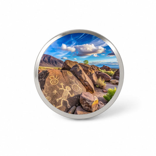 Petroglyph National Monument New Mexico Watercolor Style Novelty Hat Backpack Lapel Pin