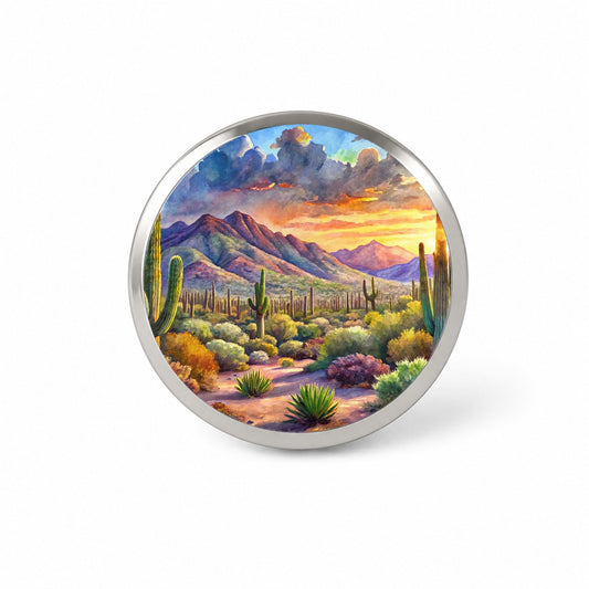 Saguaro National Park Arizona Watercolor Style Novelty Hat Backpack Lapel Pin