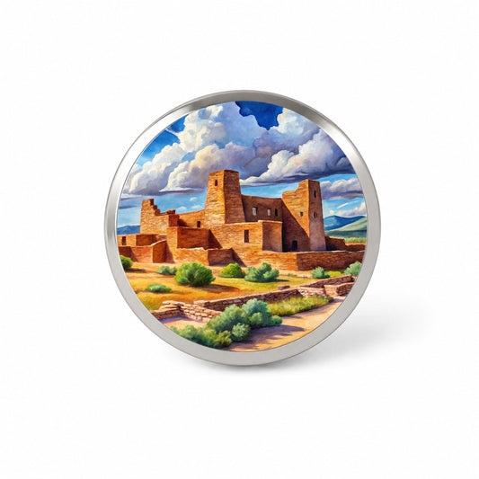 Salinas Pueblo Missions National Monument New Mexico Watercolor Style Novelty Hat Backpack Lapel Pin