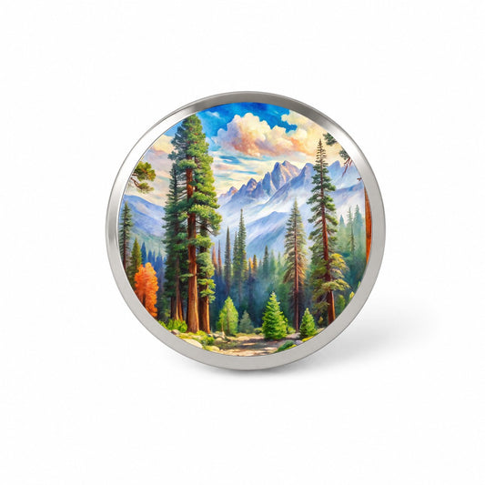 Sequoia National Park California Watercolor Style Novelty Hat Backpack Lapel Pin