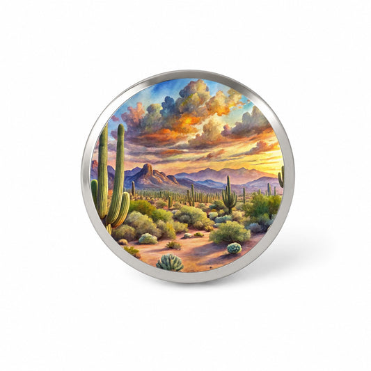 Sonoran Desert National Monument Arizona Watercolor Style Novelty Hat Backpack Lapel Pin